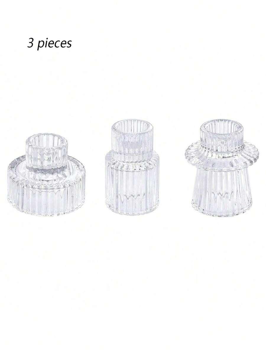 szklany świecznik 3-pack