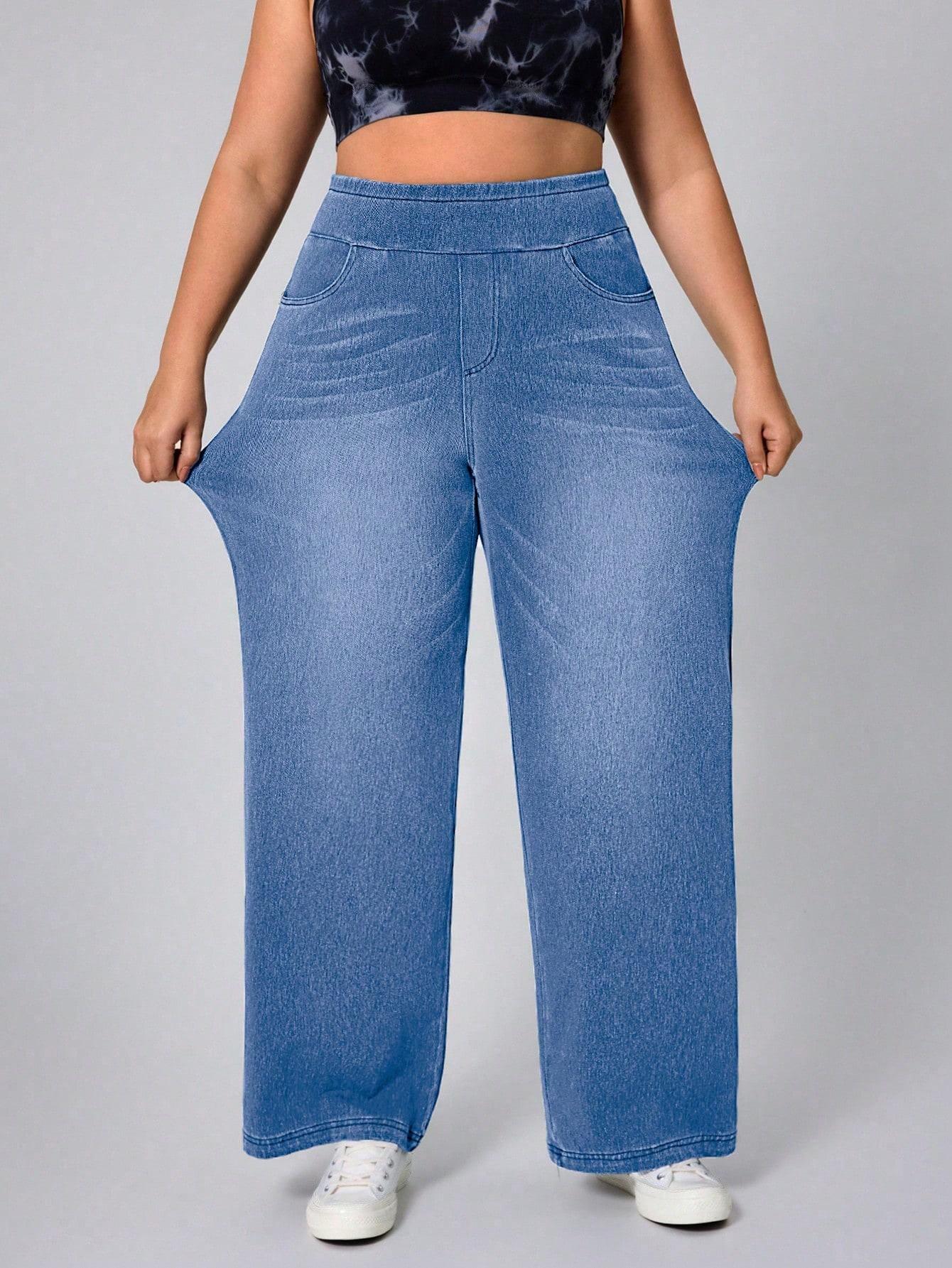 NIEBIESKIE SPODNIE JEANS PROSTA NOGAWKA
