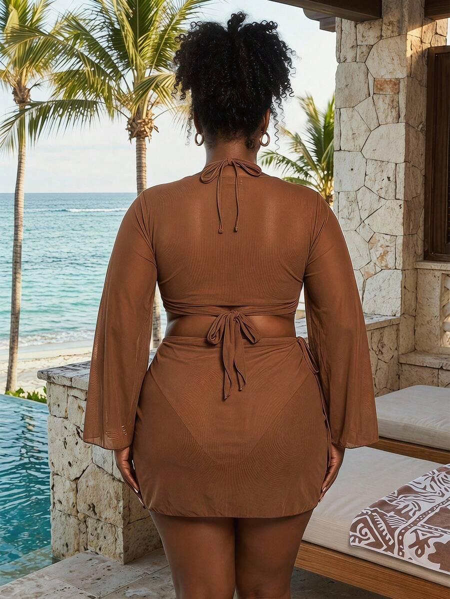 bikini spódnica narzutka komplet