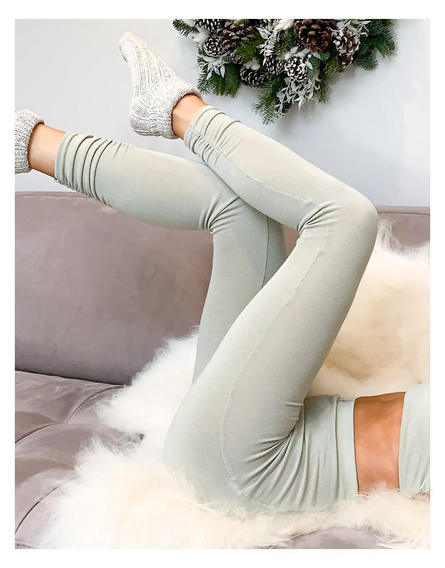 zielone legginsy marszczenia