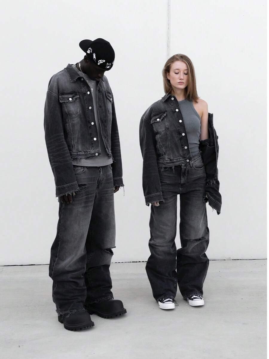 SPODNIE RIPPED JEANS