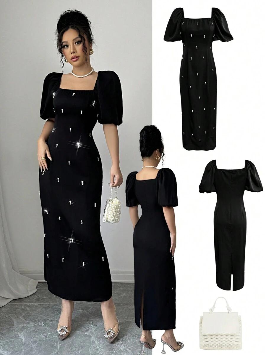 CZARNA MAXI SUKIENKA