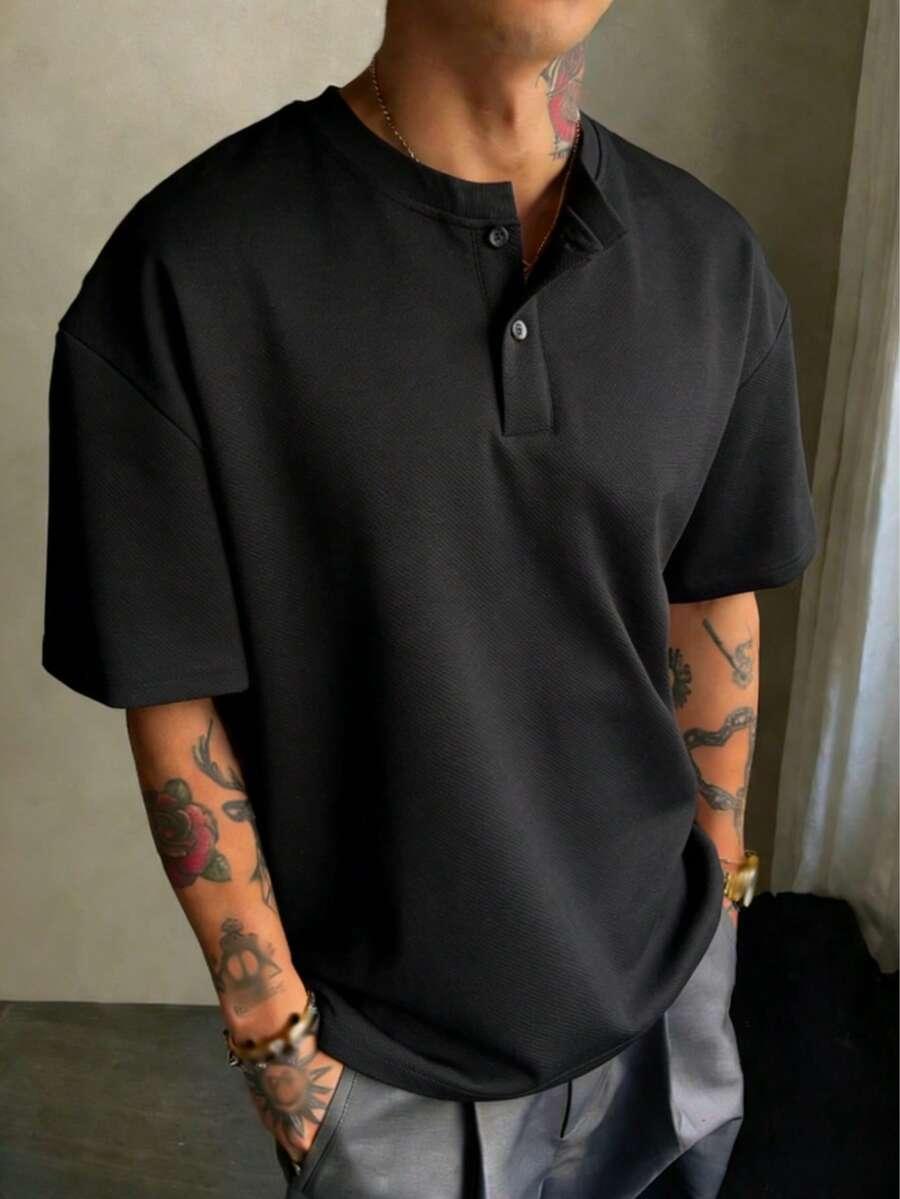 CZARNY T-SHIRT KRÓTKI RĘKAW