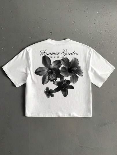 biały t-shirt print