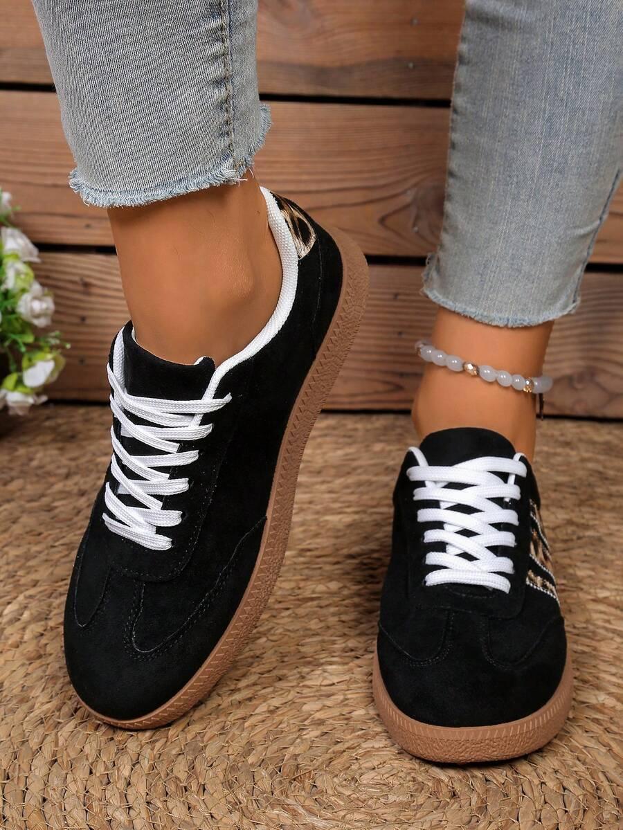 CZARNE BUTY SPORTOWE ANIMAL PRINT