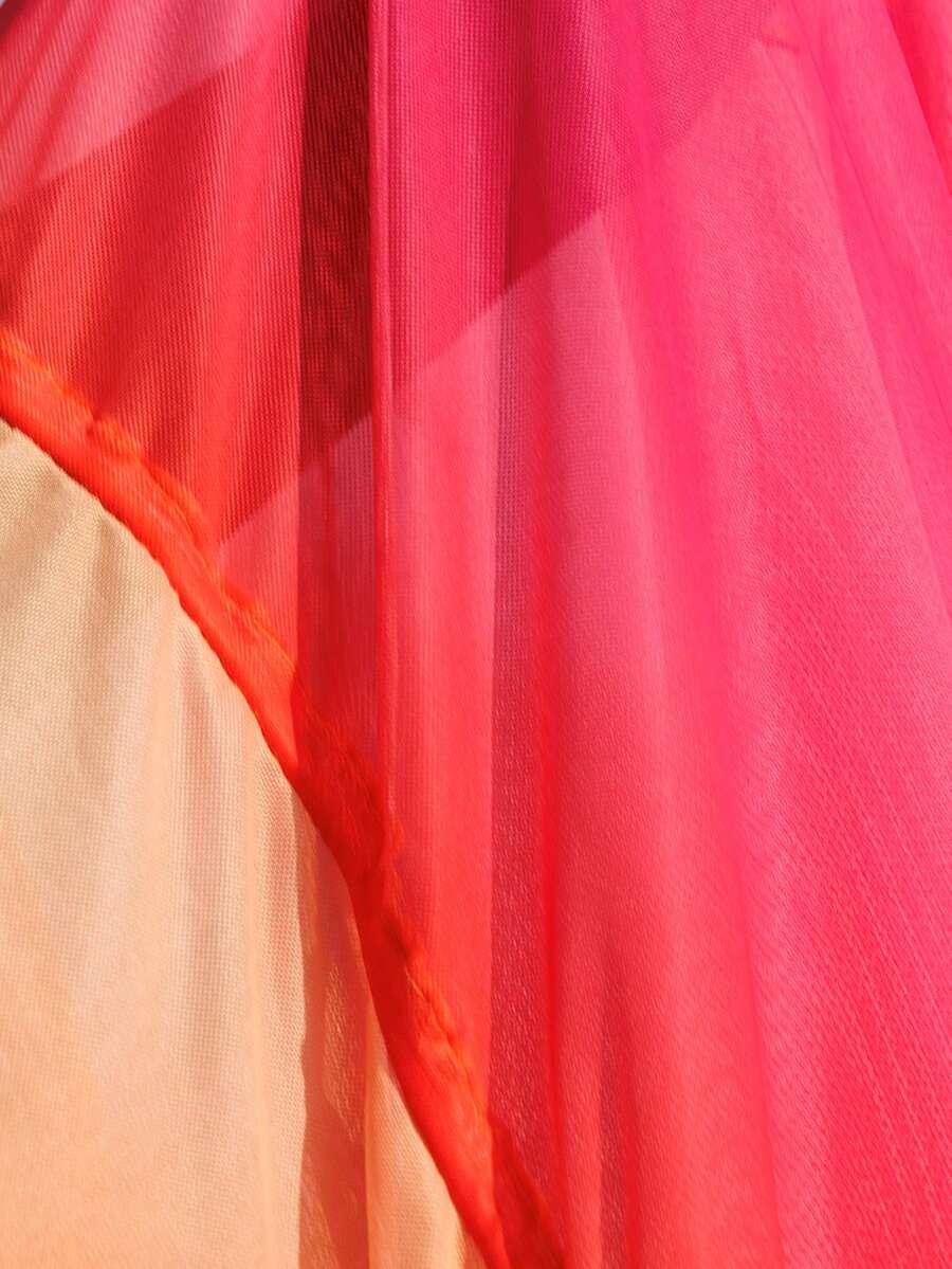 SUKIENKA PLAŻOWA OMBRE Z FALBANKAMI
