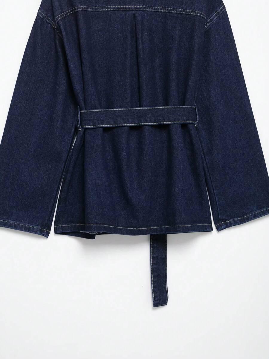 GRANATOWA KURTKA JEANS 