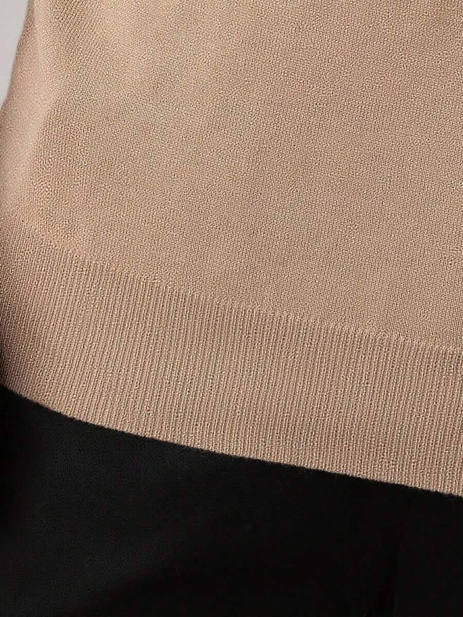 brązowy sweter golf długi rękaw