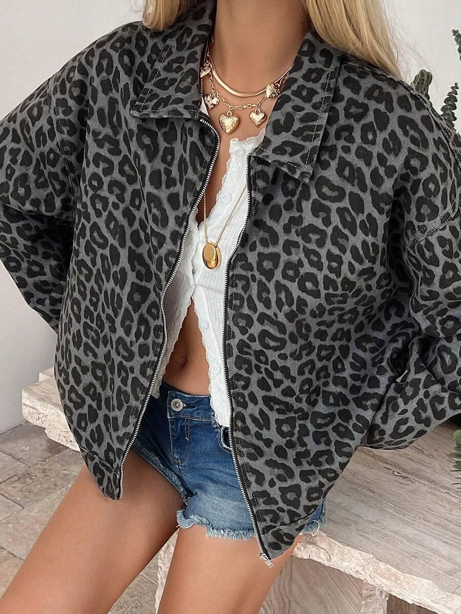 KURTKA jeans ANIMAL PRINT