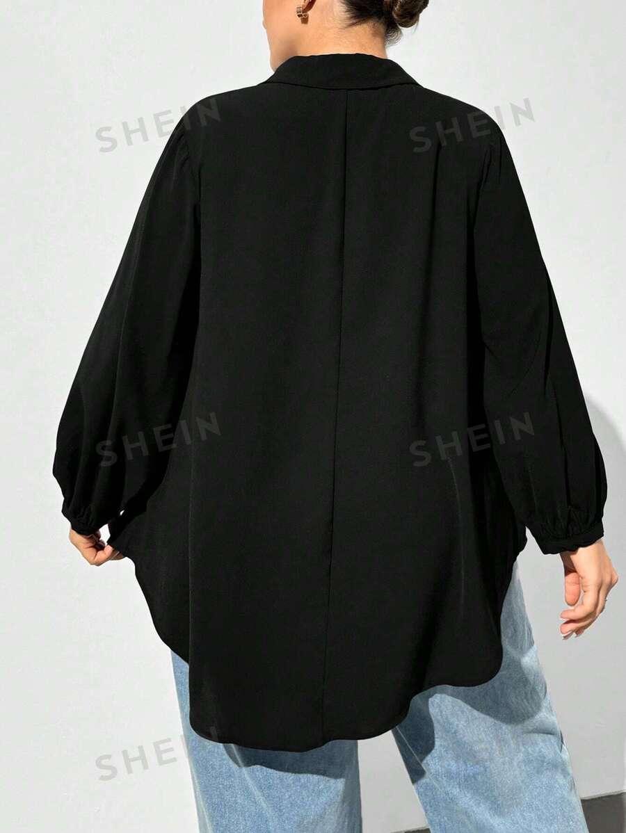CZARNA BLUZKA V-NECK