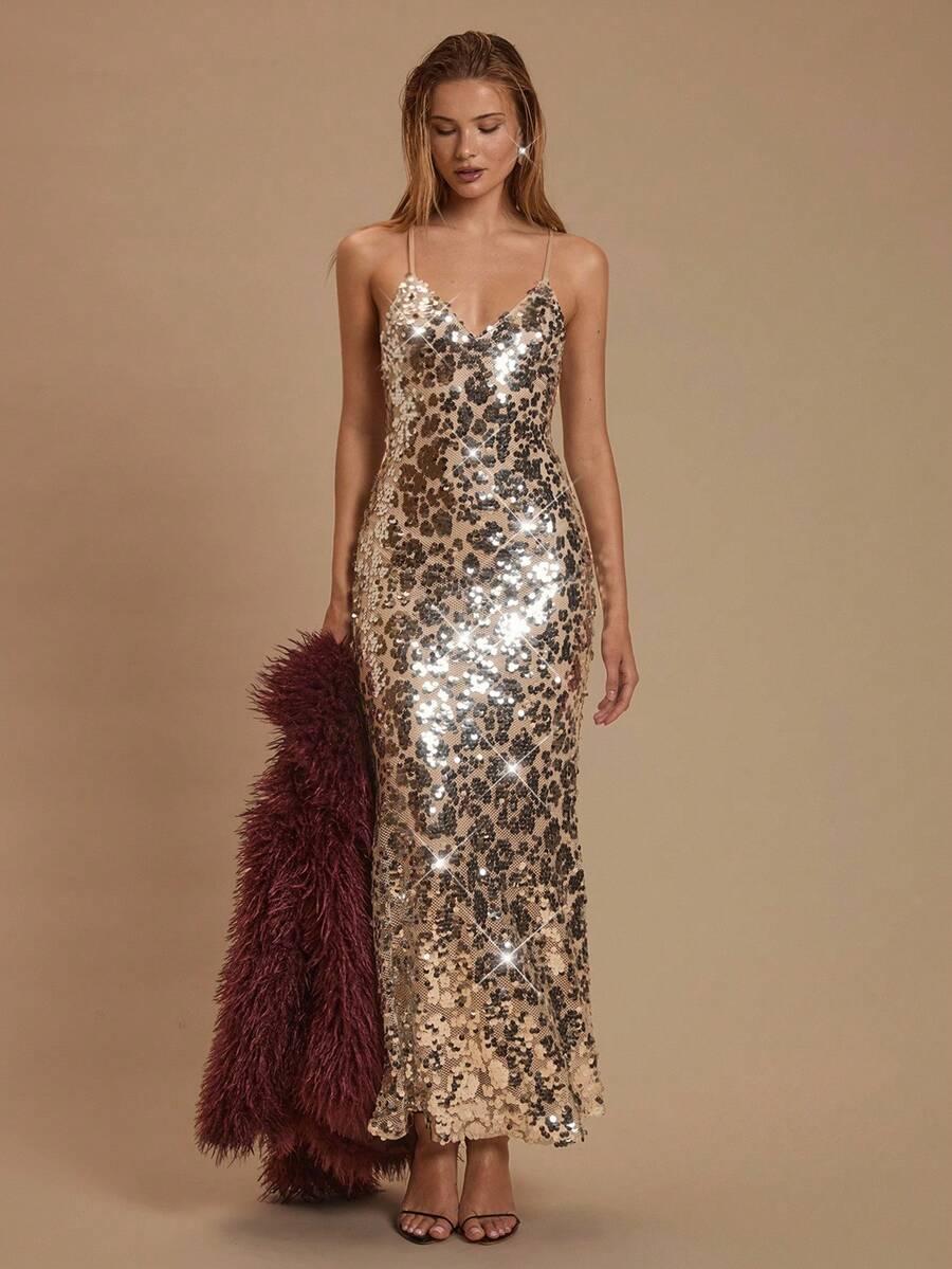maxi sukienka na ramiączkach v-neck 