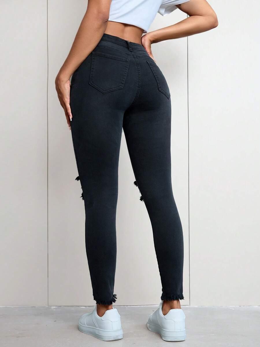 CZARNE SPODNIE JEANS