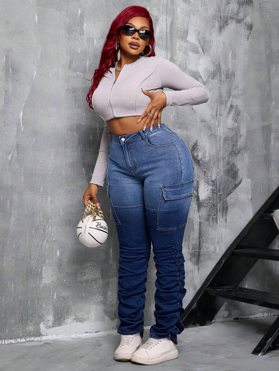 niebieskie spodnie jeans