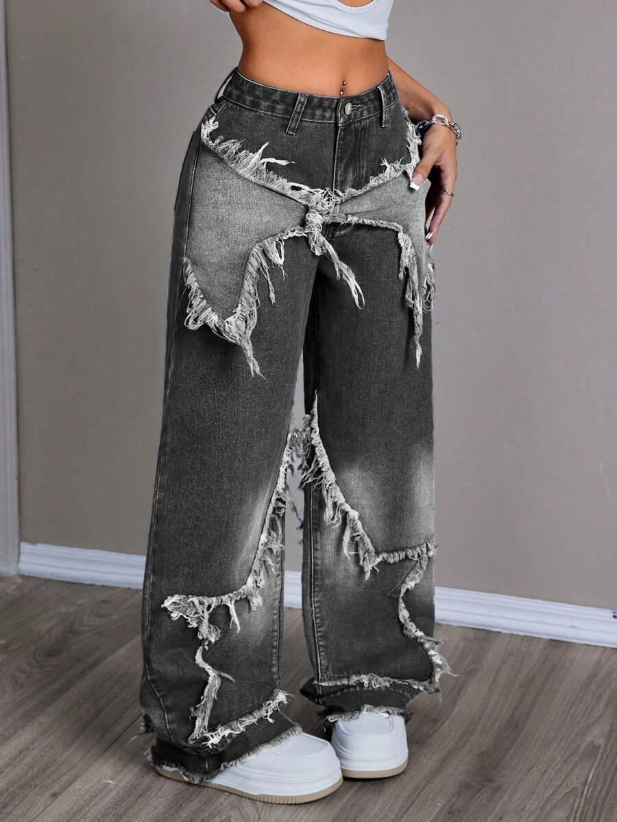 CZARNE SPODNIE JEANS 