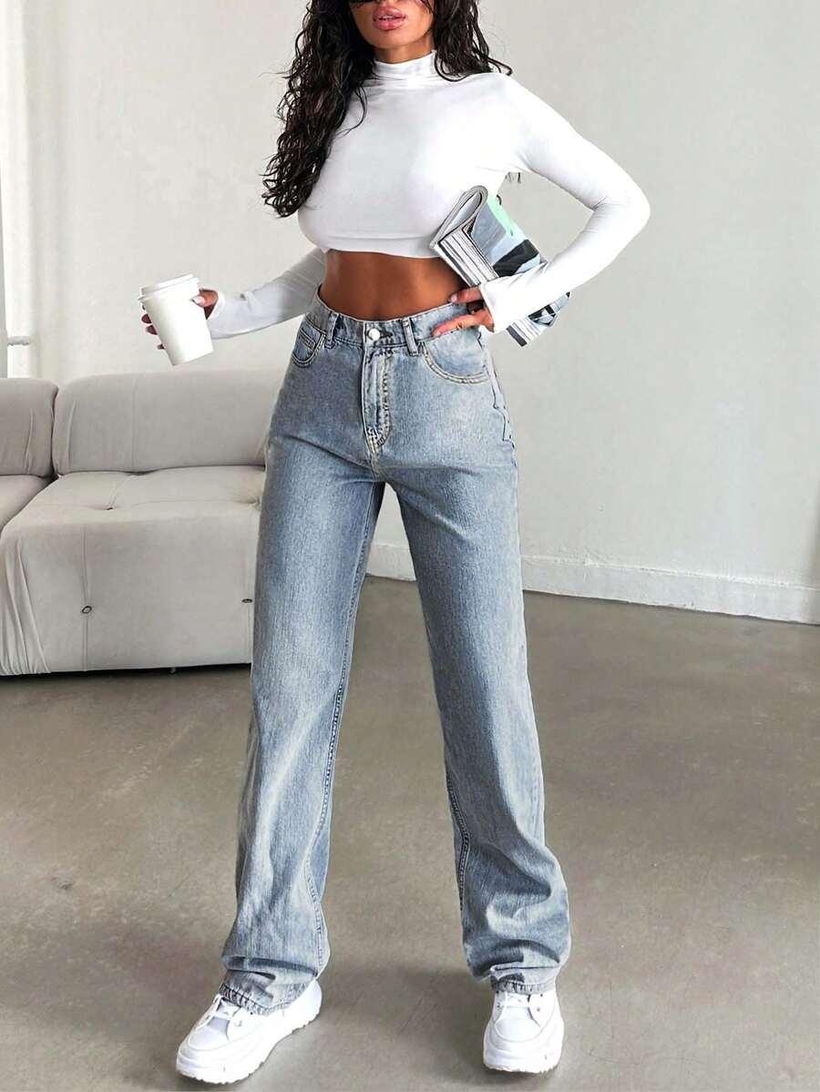 NIEBIESKIE SPODNIE JEANS