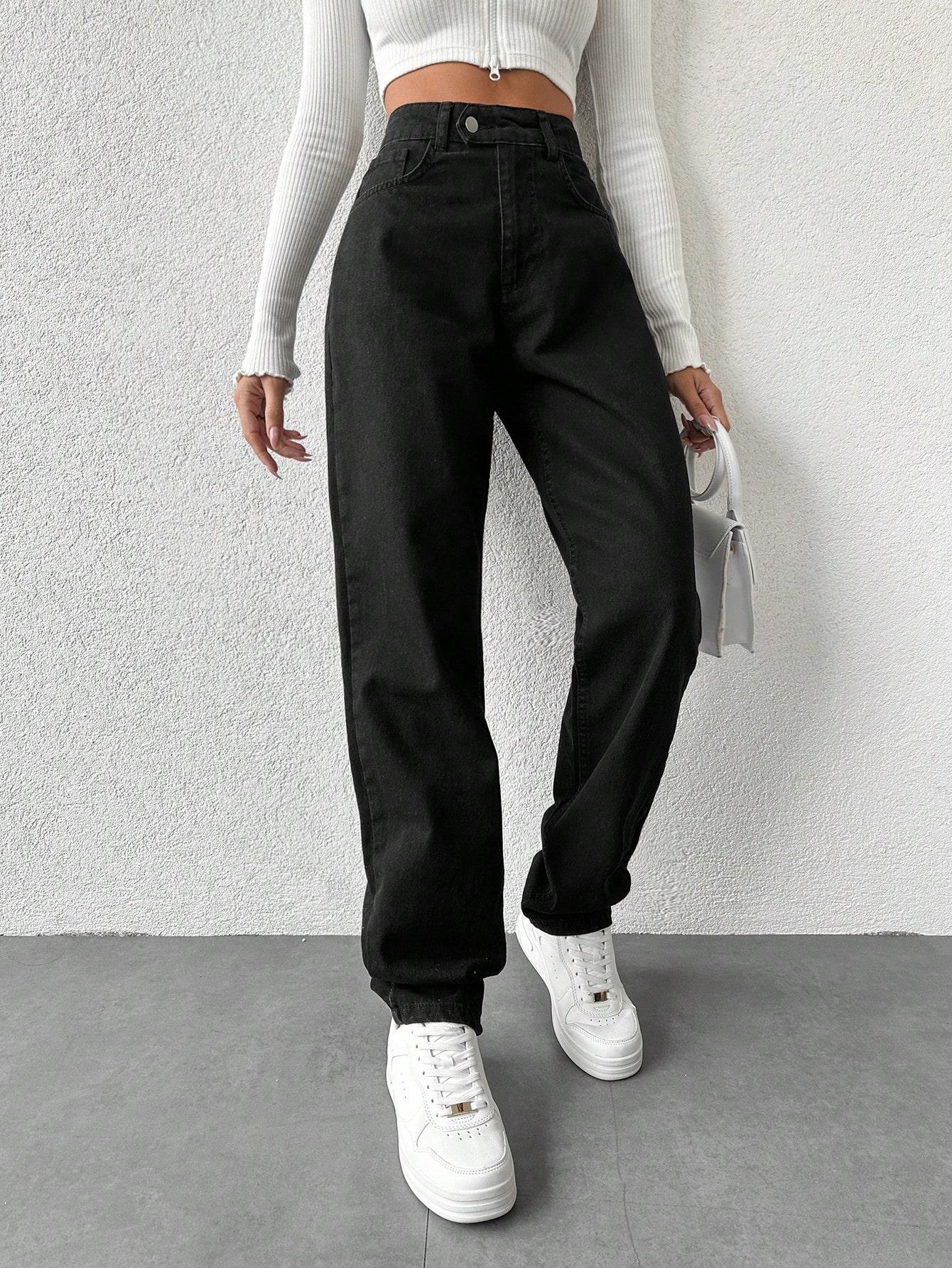 CZARNE SPODNIE JEANS
