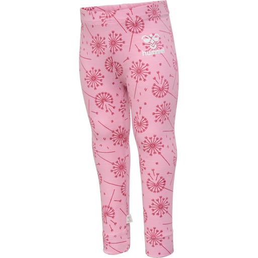 różowe legginsy print logo