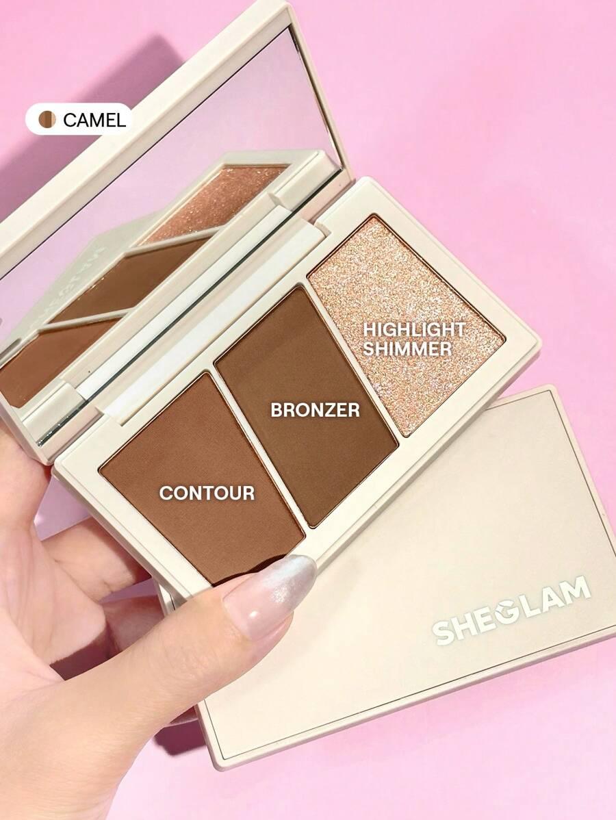 paleta do konturowania bronzer rozświetlacz camel
