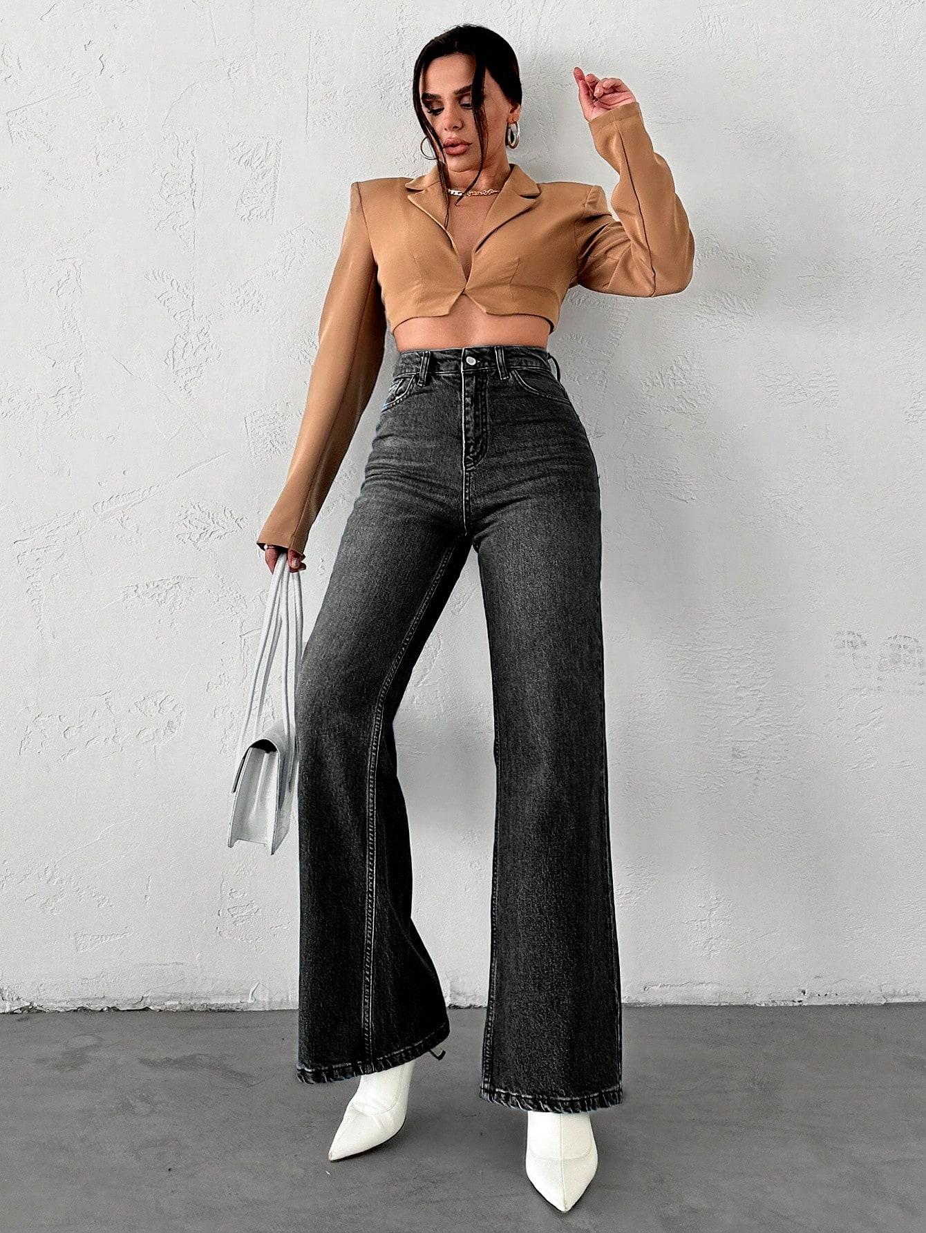 CZARNE SPODNIE JEANS