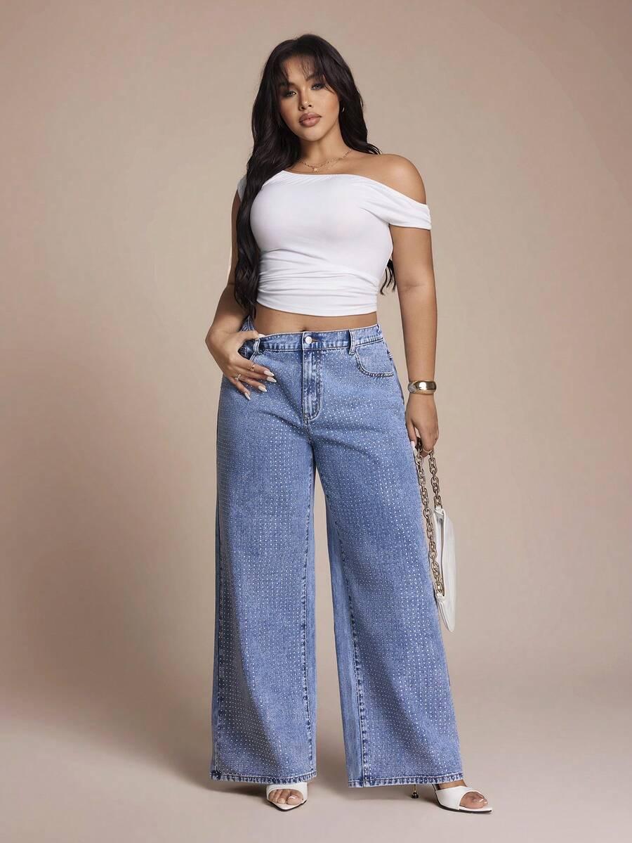 NIEBIESKIE SPODNIE JEANS ZDOBIENIA