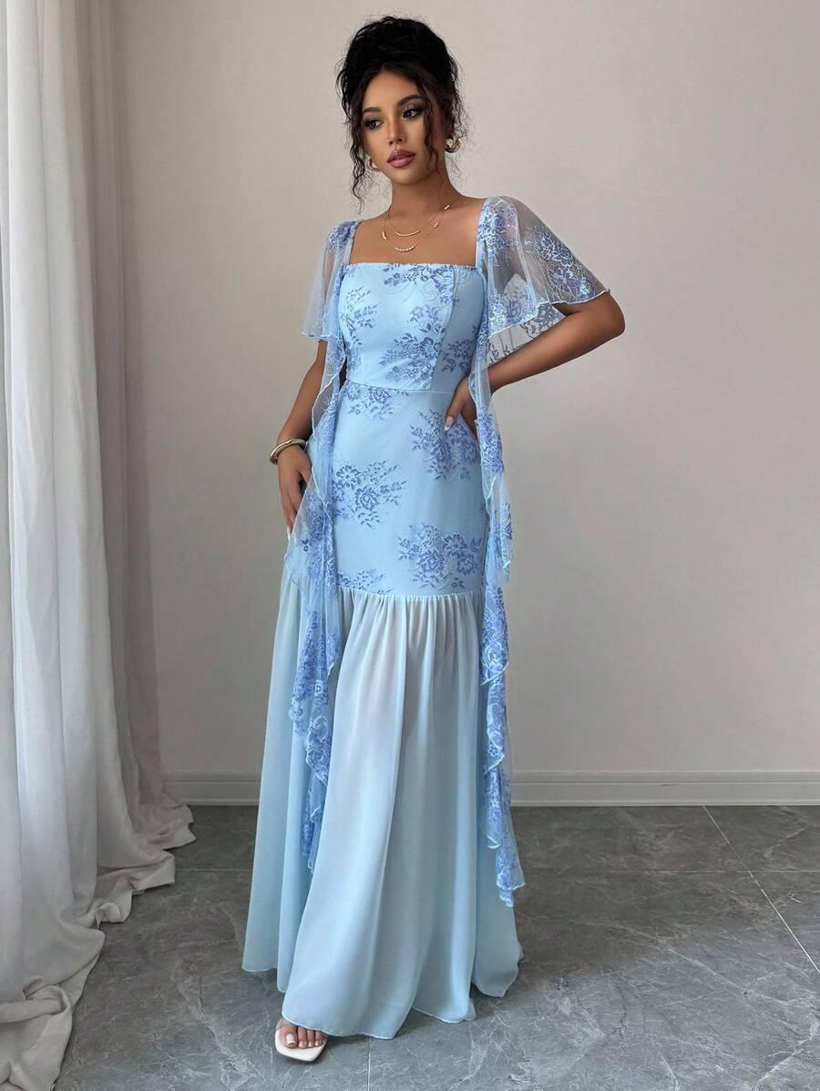 NIEBIESKA MAXI SUKIENKA