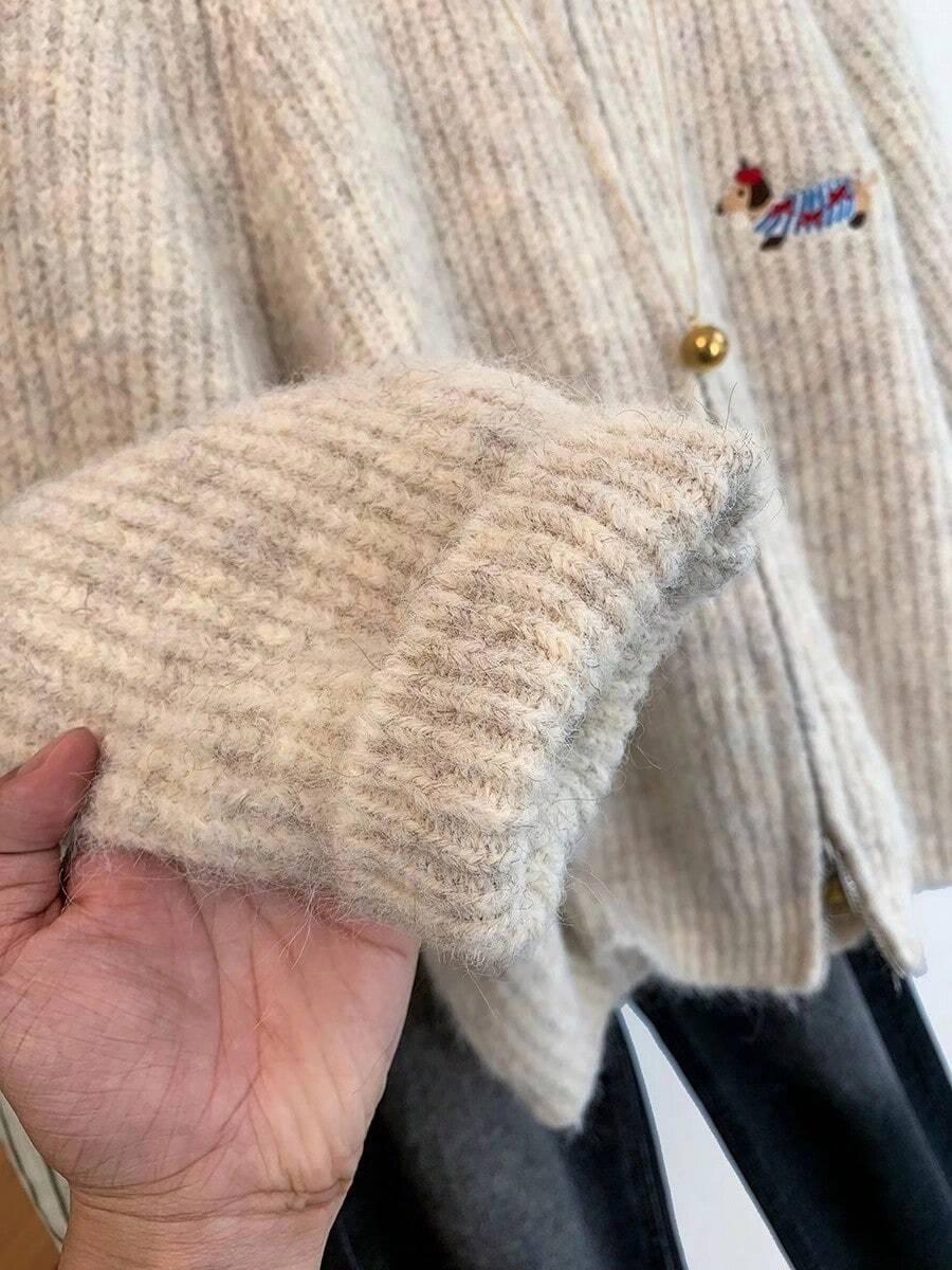 BEŻOWY SWETER DŁUGI RĘKAW 