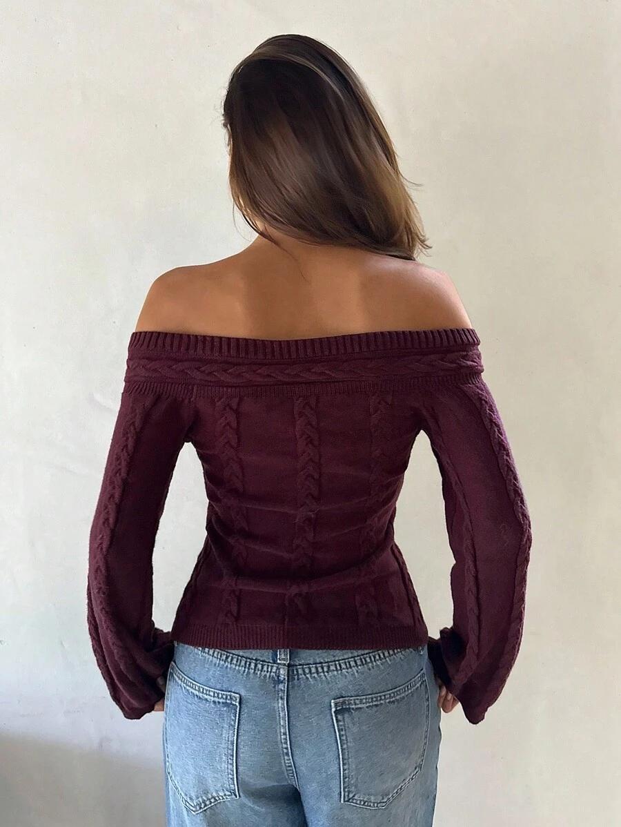 FIOLETOWY SWETER GUZIKI