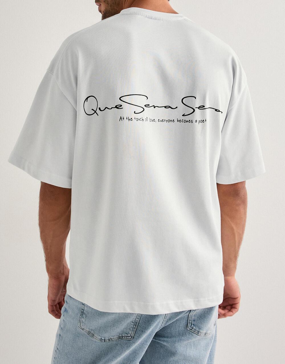 biały t-shirt oversize logo