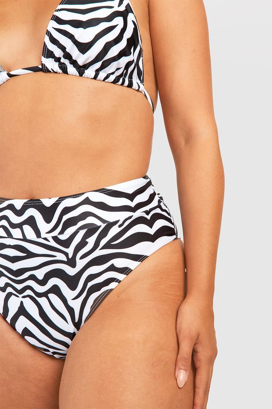 DÓŁ OD BIKINI WYSOKI STAN ZEBRA PRINT