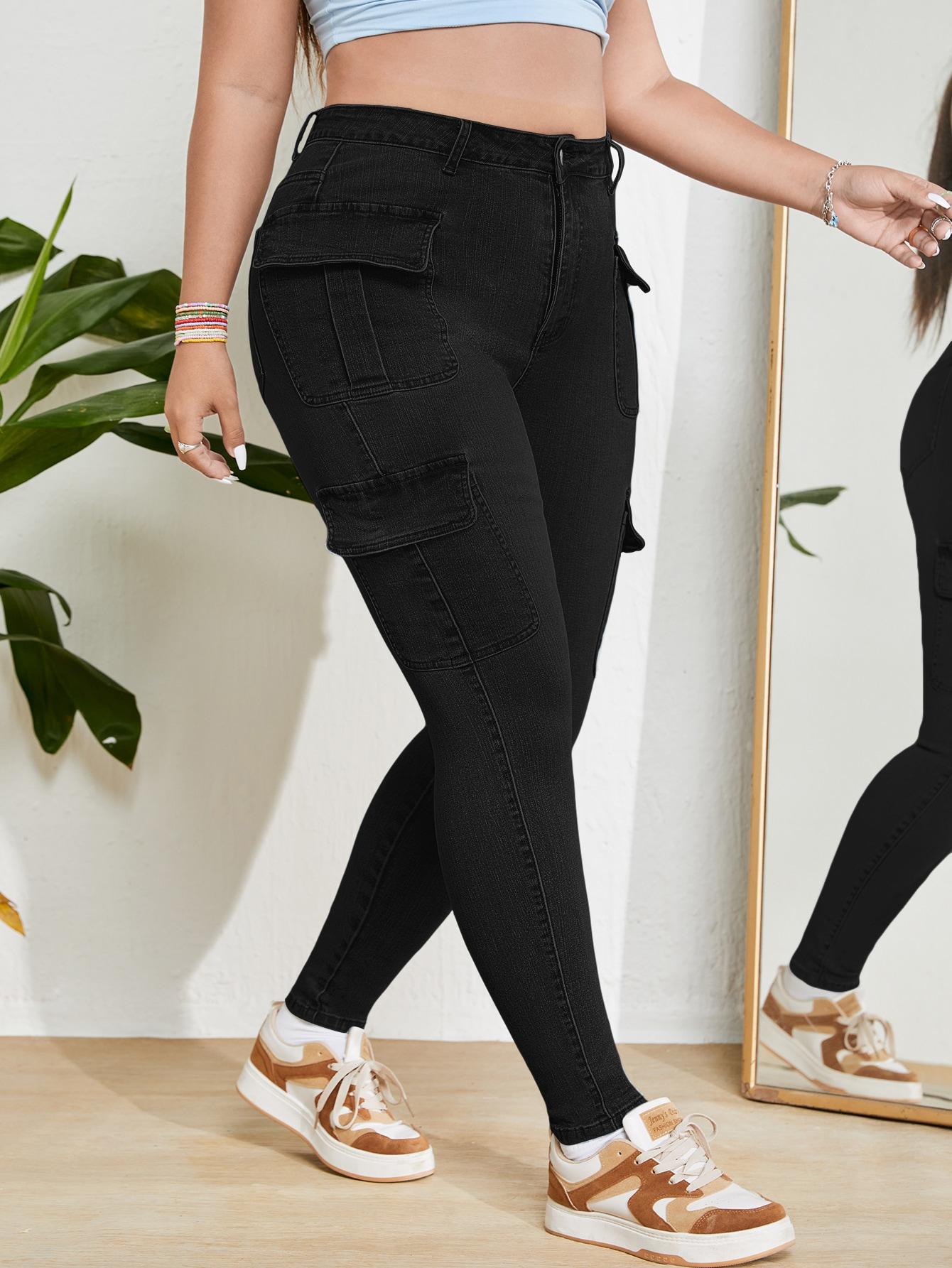 CZARNE SPODNIE JEANS 