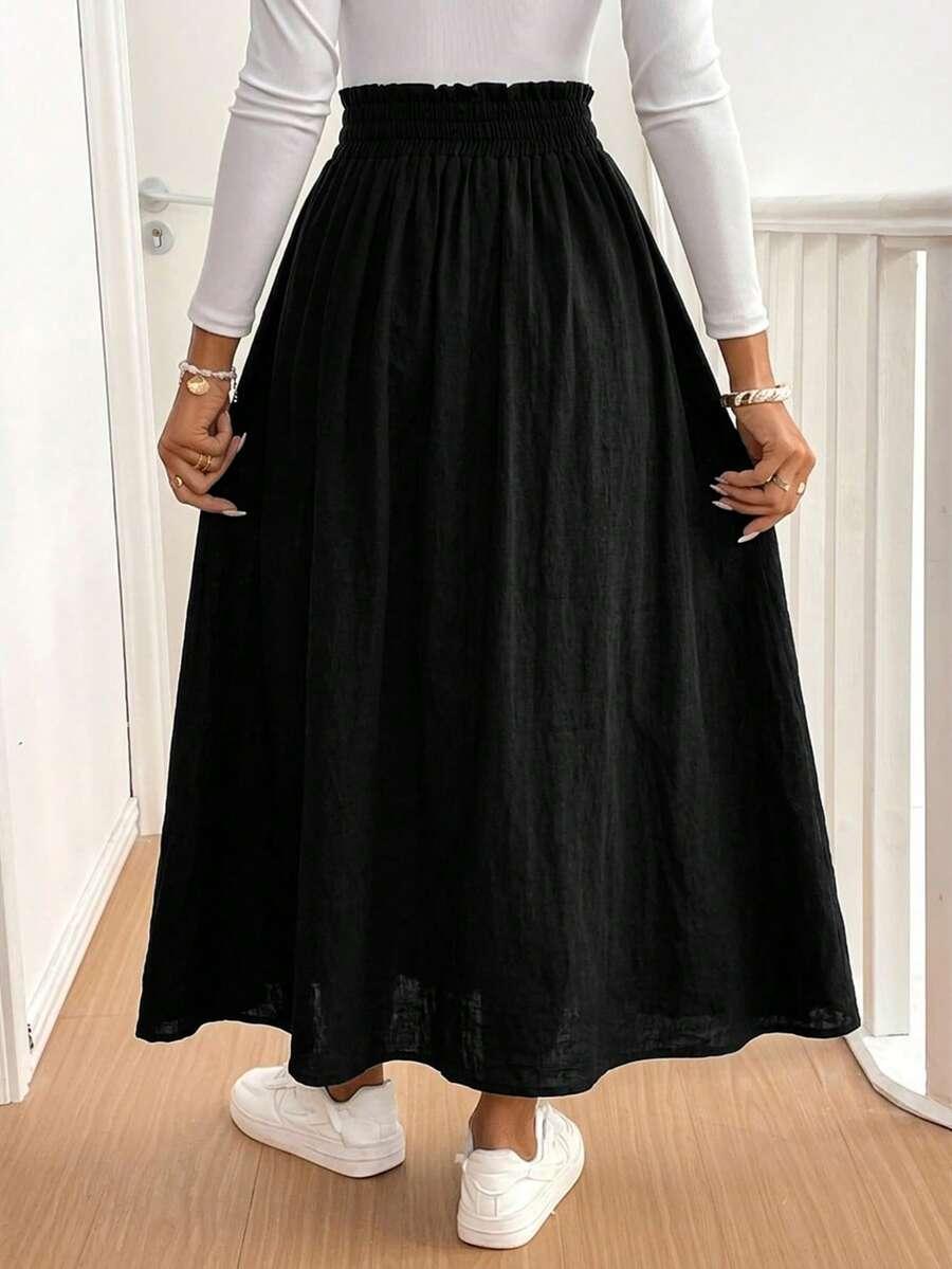 CZARNA MAXI SPÓDNICA