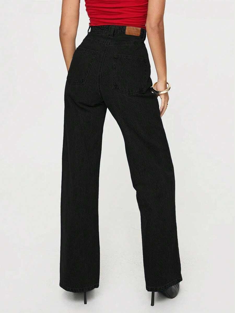 CZARNE SPODNIE JEANS 