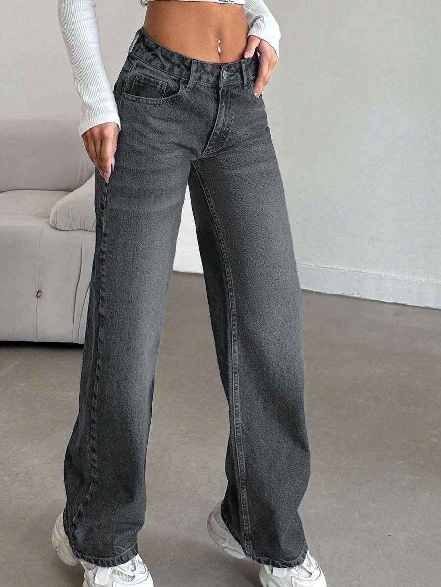SZARE SPODNIE JEANS 