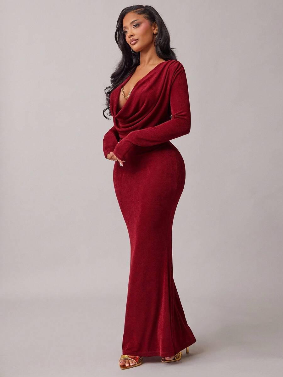 czerwona sukienka maxi