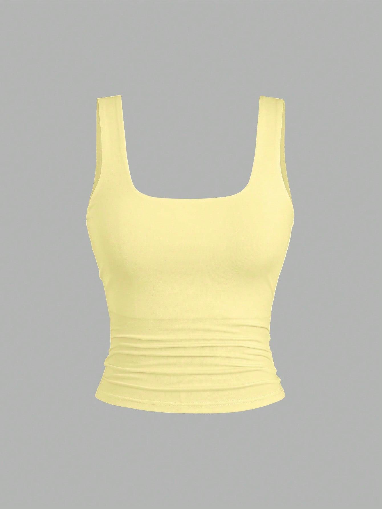 ŻÓŁTY TOP CASUAL