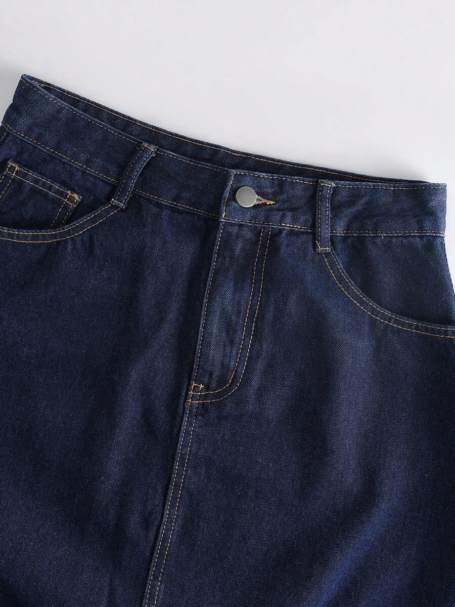 granatowa spódnica jeans