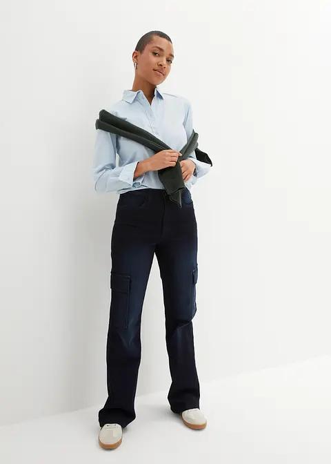 GRANATOWE SPODNIE JEANS KIESZENIE