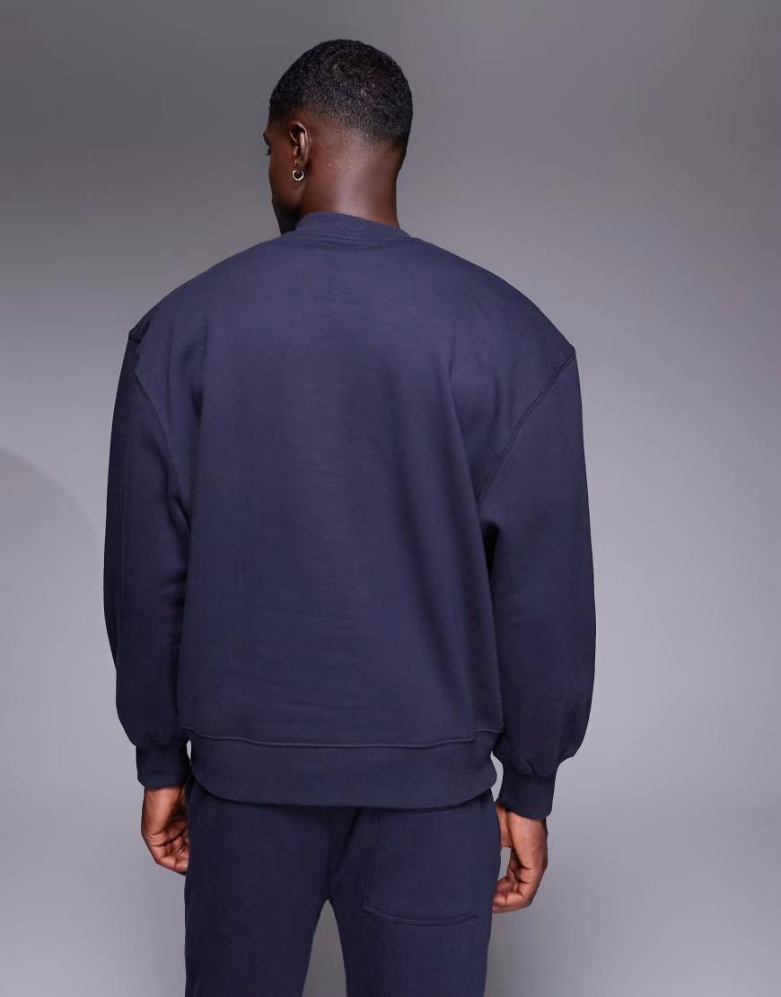 GRANATOWA BLUZA OVERSIZE