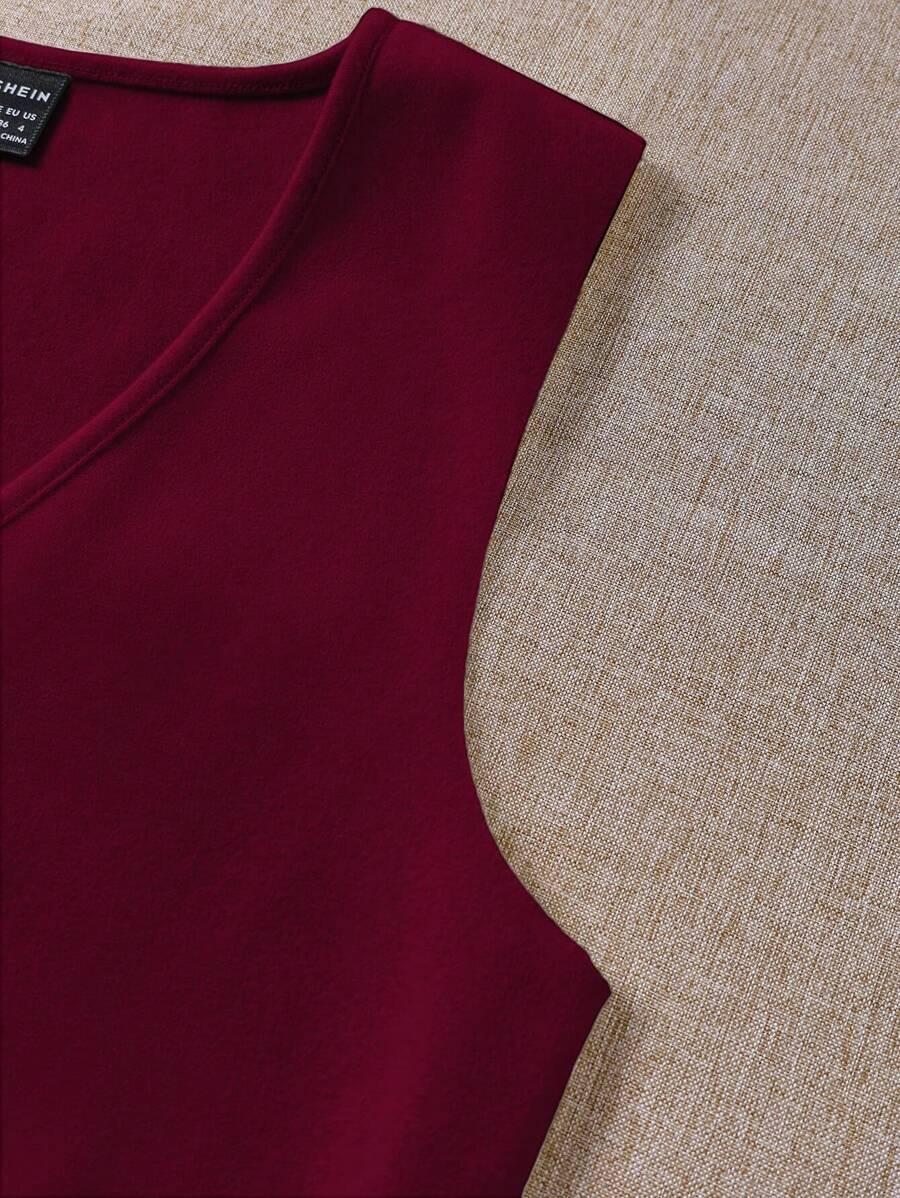 BORDOWA KAMIZELKA V NECK
