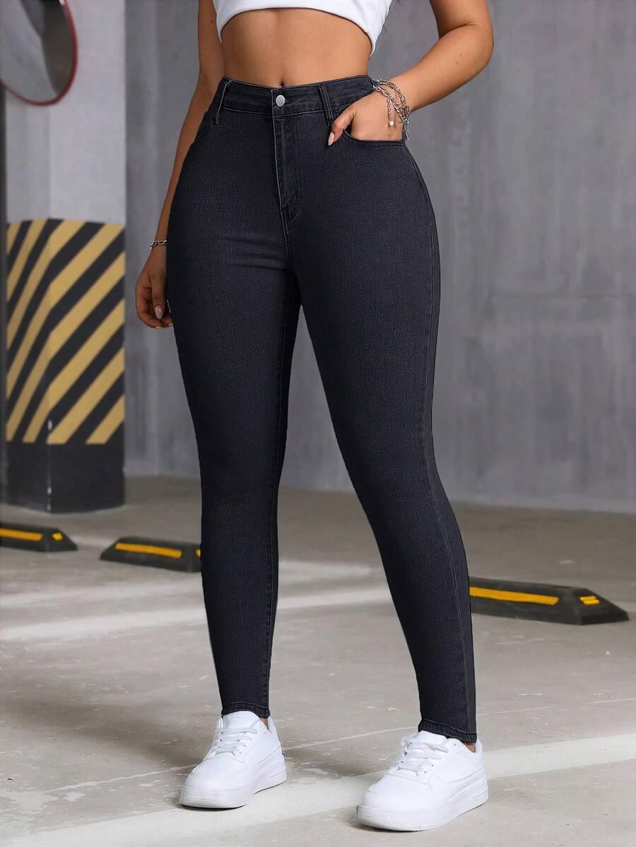 CZARNE SPODNIE JEANS