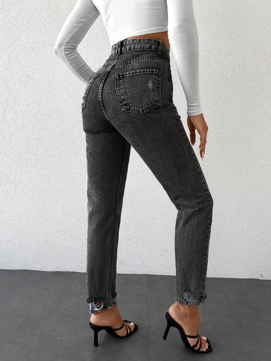 CZARNE SPODNIE JEANS