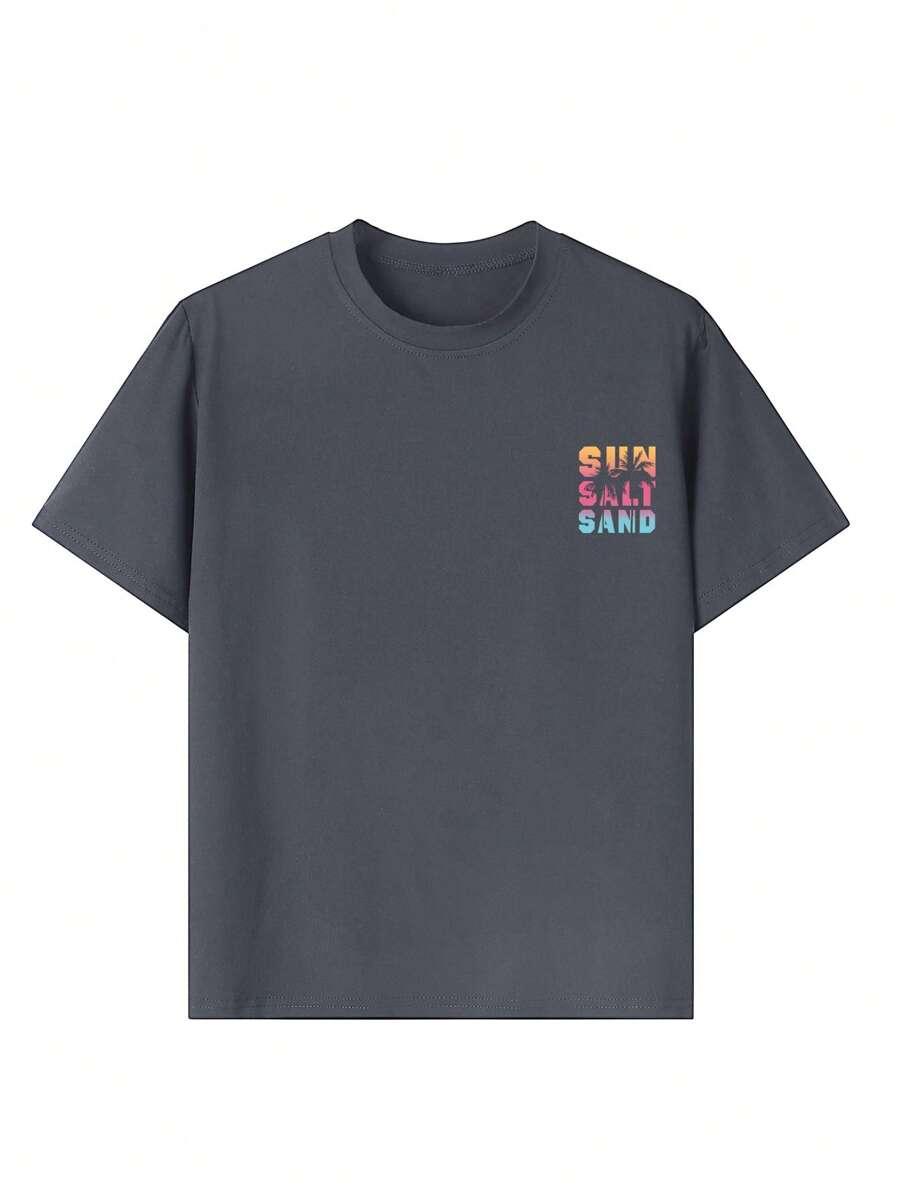 szary t-shirt print