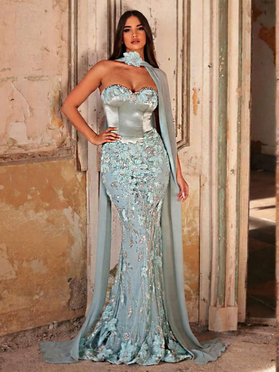 NIEBIESKA MAXI SUKIENKA 