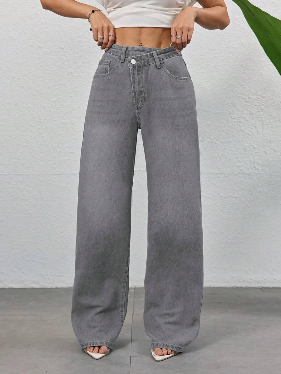 szare spodnie jeans 