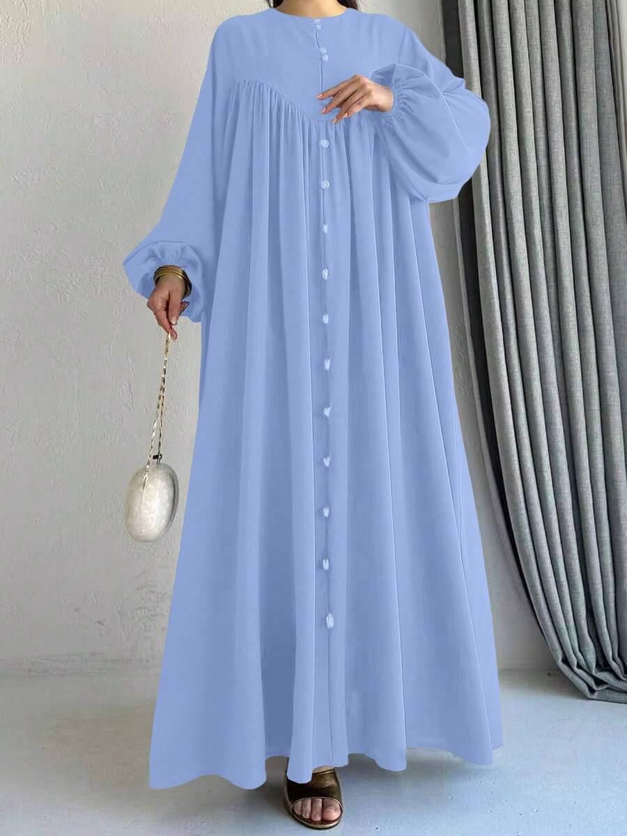 niebieska maxi sukienka