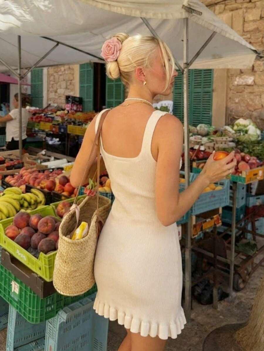 beżowa mini sukienka