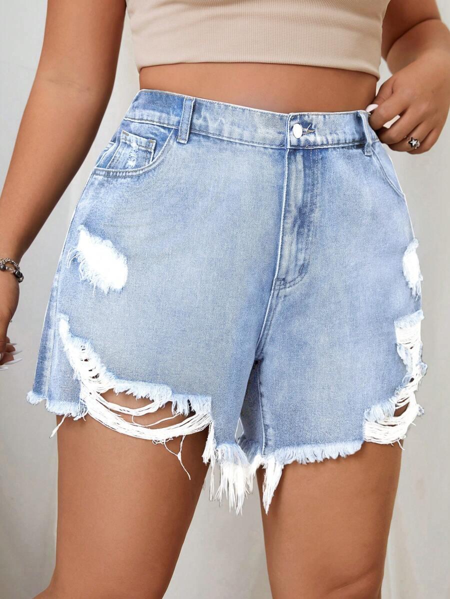 spodenki jeans przetarcia