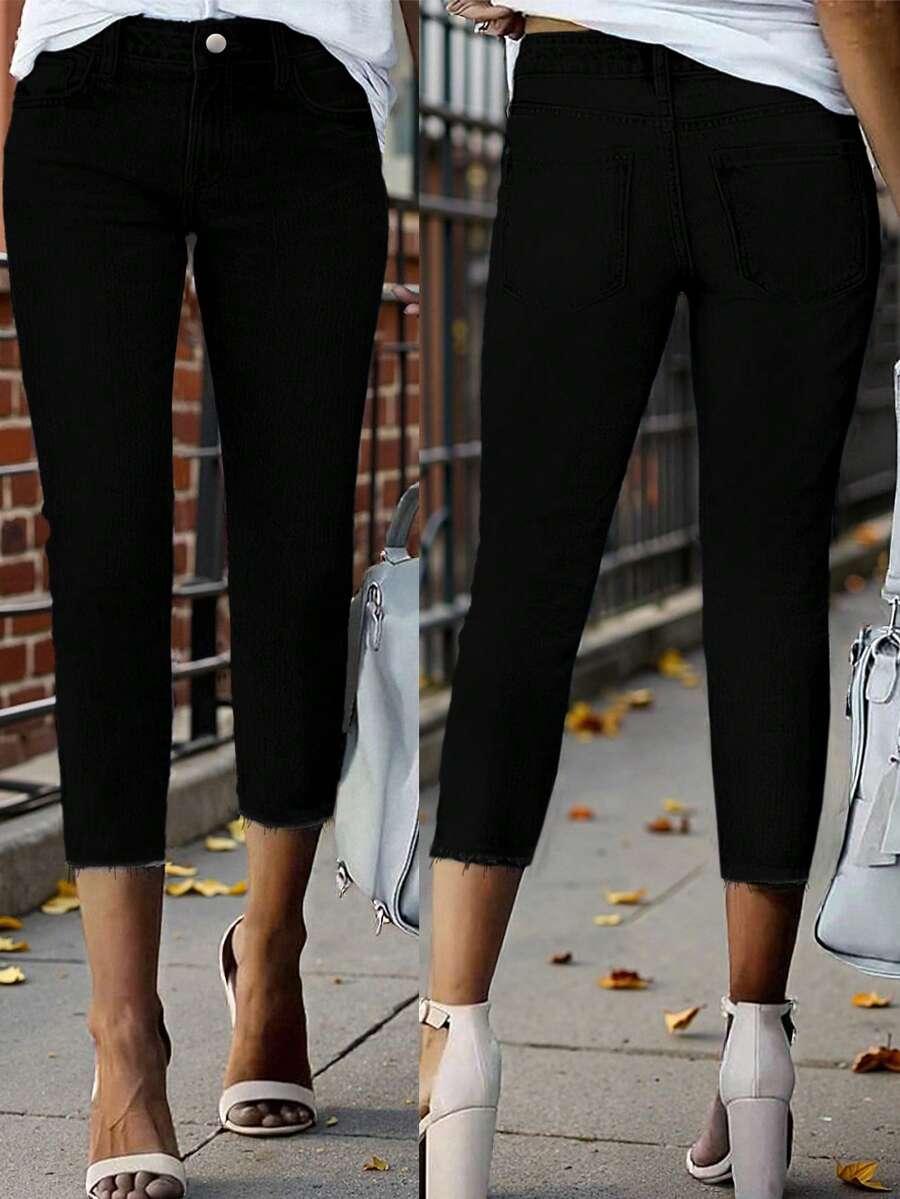 CZARNE SPODNIE JEANS