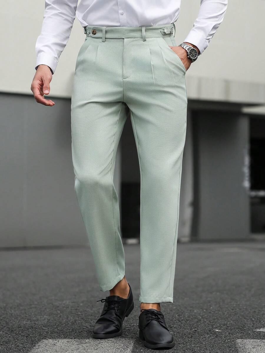 zielone eleganckie spodnie