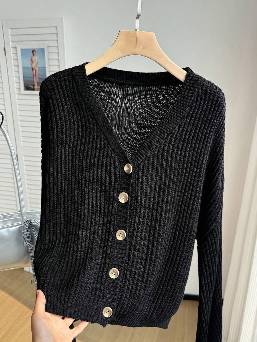 CZARNY ROZPINANY SWETER